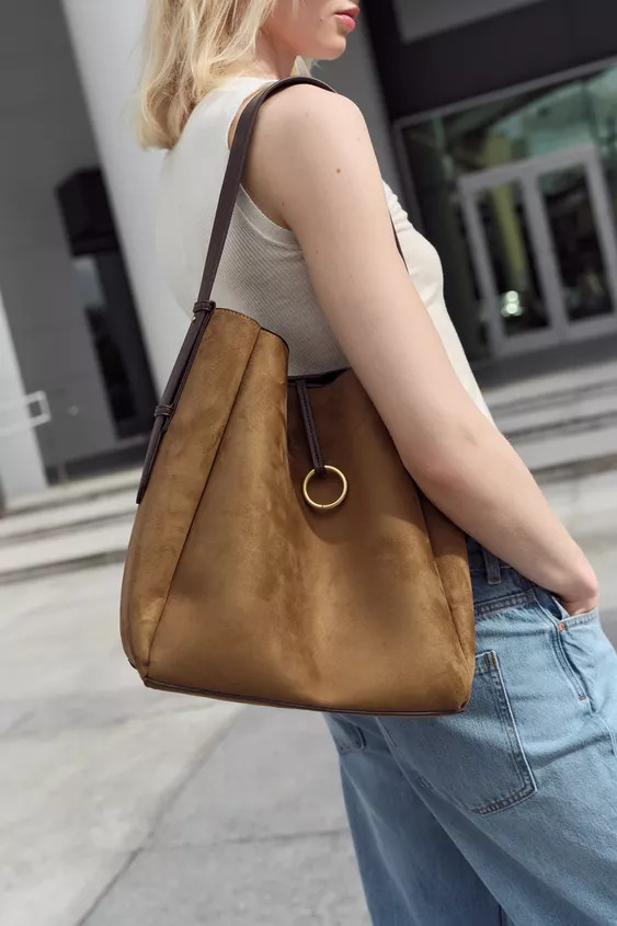 MAXI BUCKET BAG WITH METAL RING | Zara US