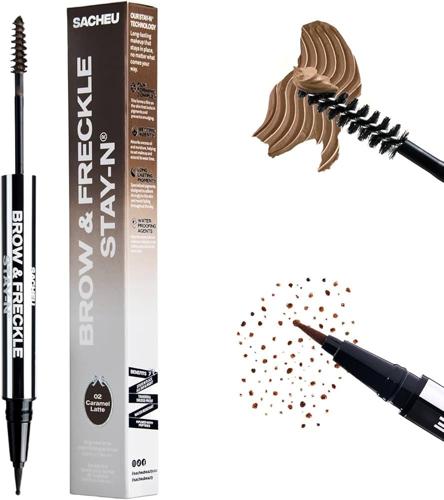 Sacheu Brow & Freckle STAY-N Tinted Eyebrow Gel & Faux Freckle Pen — 2-in-1 Longwear Water Resi... | Amazon (US)