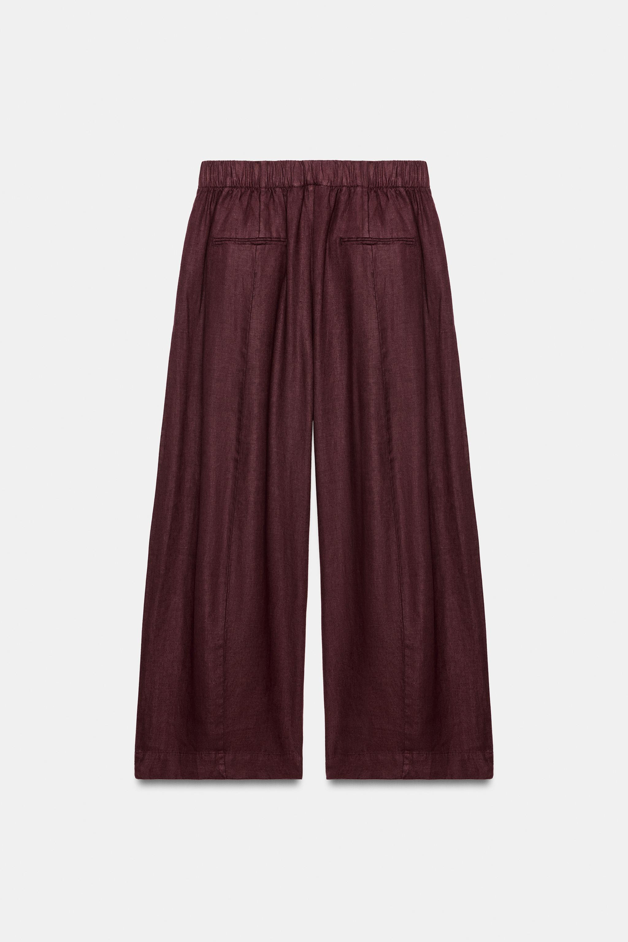 ZW COLLECTION 100% LINEN BARREL TROUSERS | Zara UK