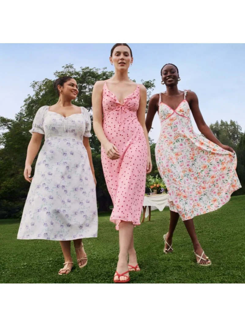 No Boundaries Sleeveless Ruffle Midi Dress, Women's XXS-XXL | Walmart (US)