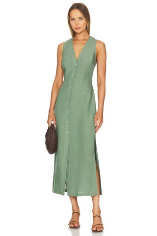 onia Air Linen Button Down Maxi Dress in Sea Spray from Revolve.com | Revolve Clothing (Global)