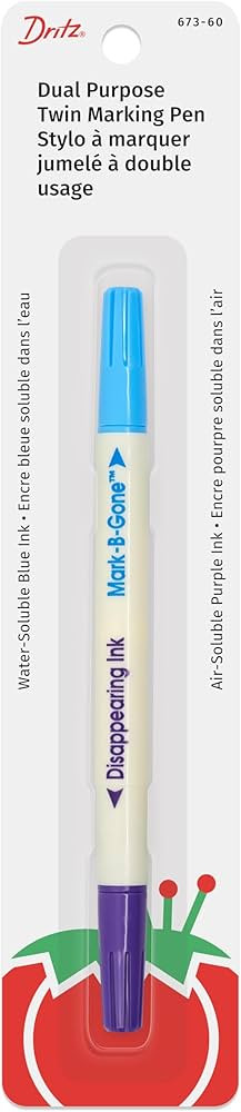 Dritz Dual Purpose Disappearing Ink & Mark-B-Gone, Marking Pen, Blue and Purple, 8.75 x 2.88 x 0.... | Amazon (US)