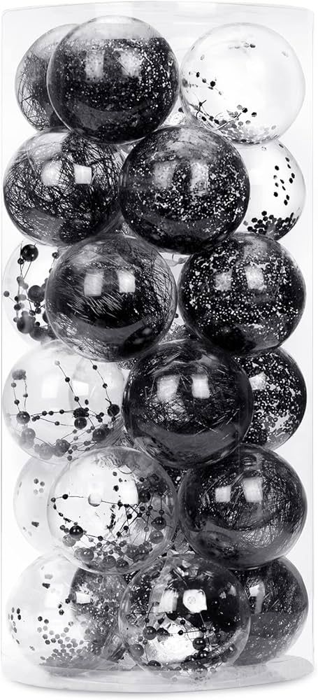 ZHMTang 24ct Shatterproof Clear Christmas Ball Ornaments Decorative Xmas Baubles Delicate Balls D... | Amazon (US)