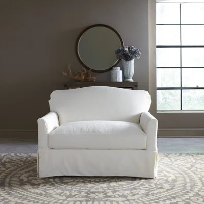 Fairchild Slipcovered Chair and a Half Color: Bailey Barley Blended Linen | Wayfair North America