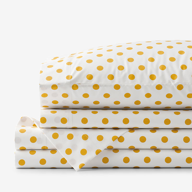 Dot Classic Cool Organic Cotton Percale Bed Sheet Set - Blue/White, Size Twin | The Company Store | The Company Store