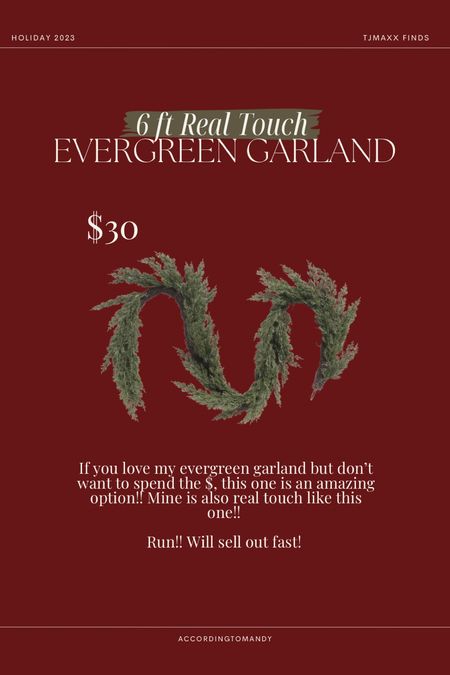 6ft real touch evergreen garland!! Sooo similar to mine!!! 

Tj maxx finds, Christmas decor, mantel decor ideas, Christmas garland 

#LTKHoliday #LTKSeasonal #LTKCyberWeek