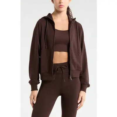 Zella Weekend French Terry Full Zip Hoodie in Purple Wistful at Nordstrom, Size Medium | Nordstrom