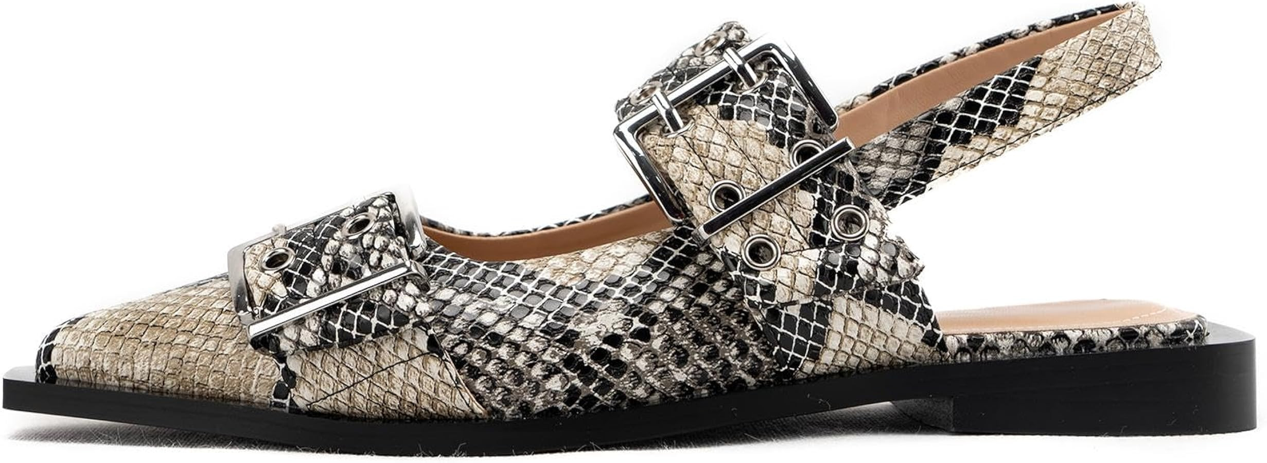 Buckle Flats for Women Slingback Flats Square Toe Ballet Flats Pointed Toe Flat Mary Jane Flats S... | Amazon (US)