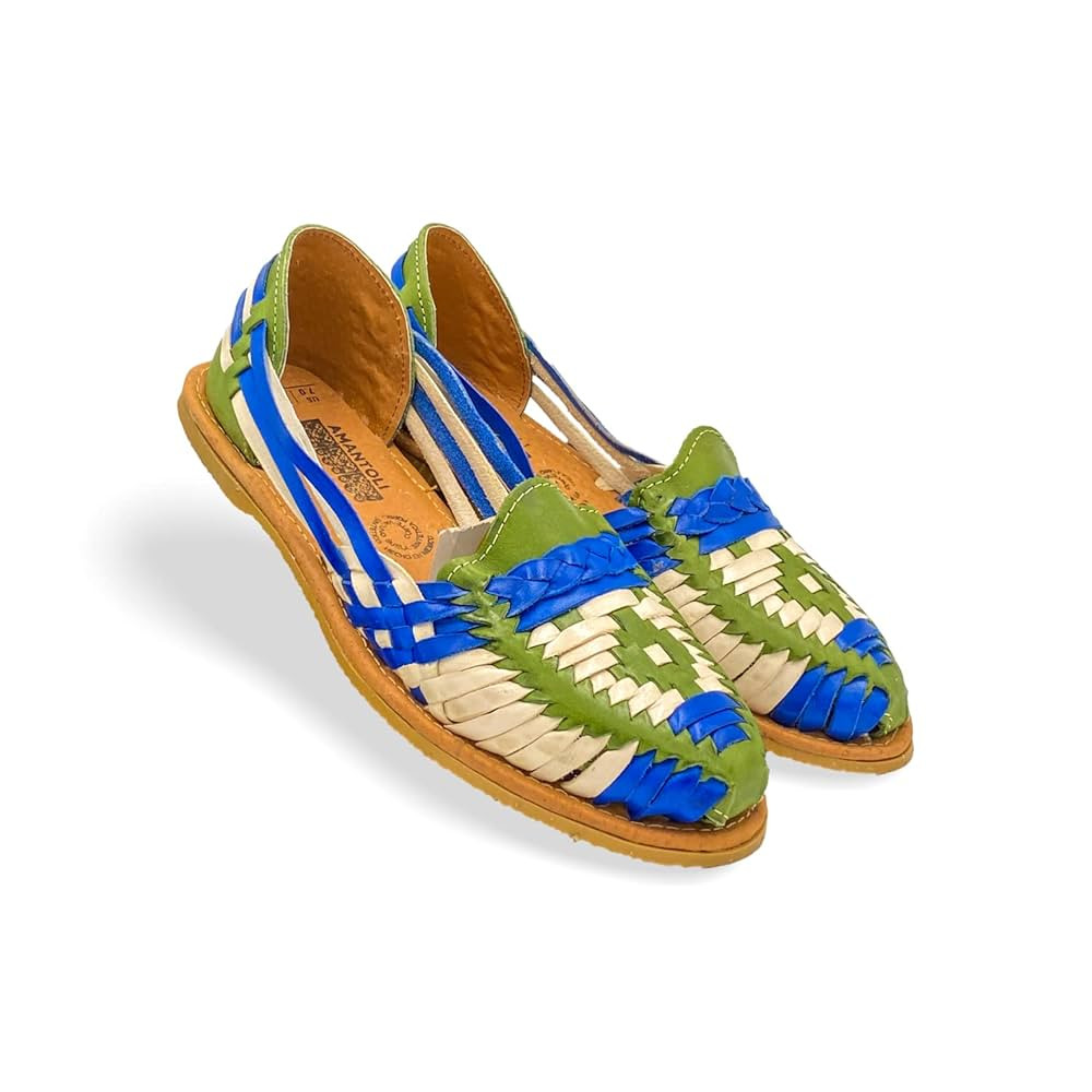 Amantoli Tula Model - Women 100% Artisan Hand Made Mexican Leather Hipster Brown Colorful Closed ... | Amazon (US)