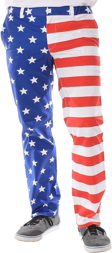 Tipsy Elves USA American Flag Pants - Men's Patriotic Pants | Amazon (US)