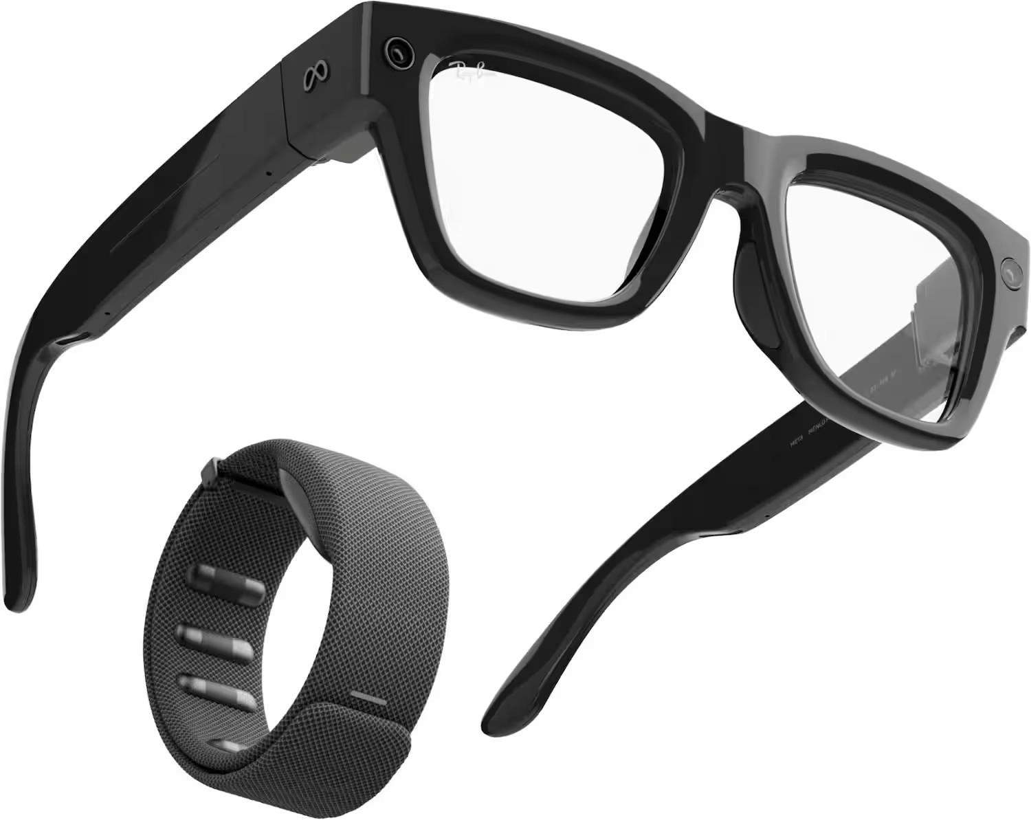 Ray-Ban Meta - Display & Neural Band | AI glasses with in-lens display - Shiny frame (Large) - band size 2 - Black | Best Buy U.S.
