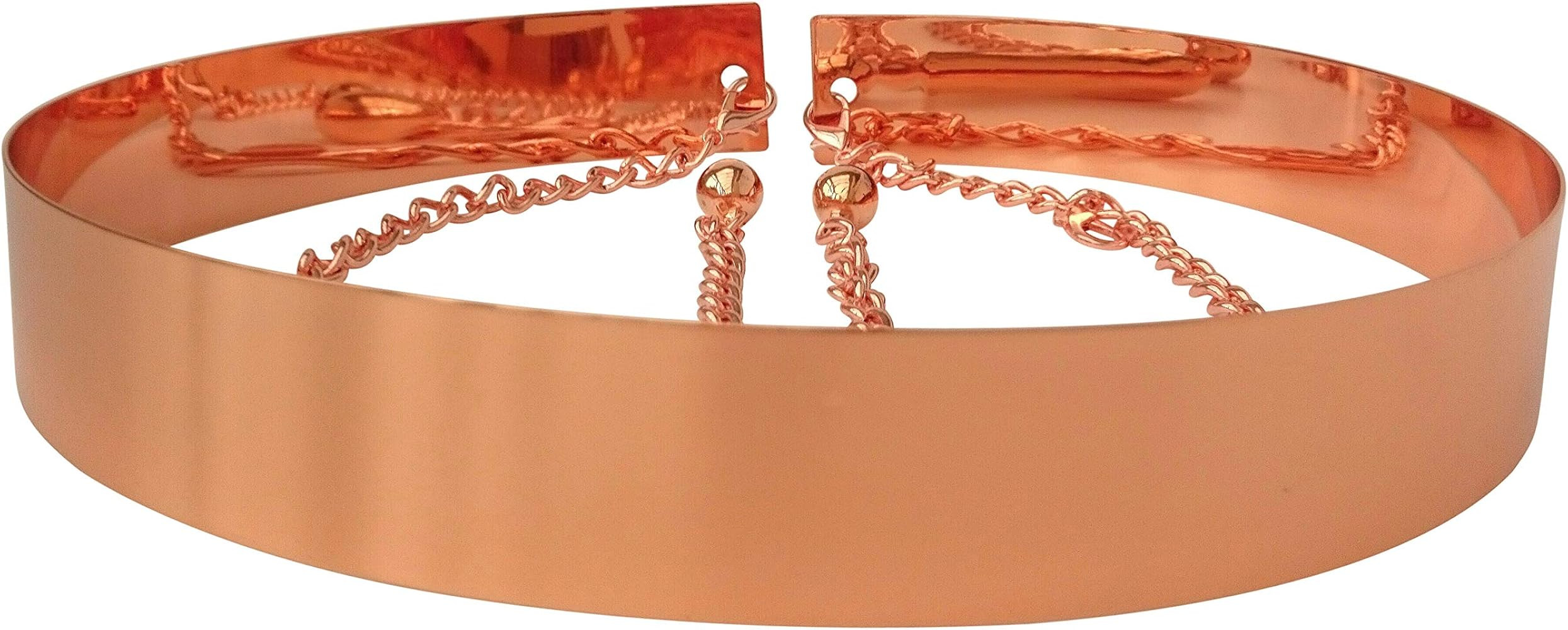 Live It Style It Womens Full Metal Waist Mirror Gold Silver Plate Waistband Belt | Amazon (US)