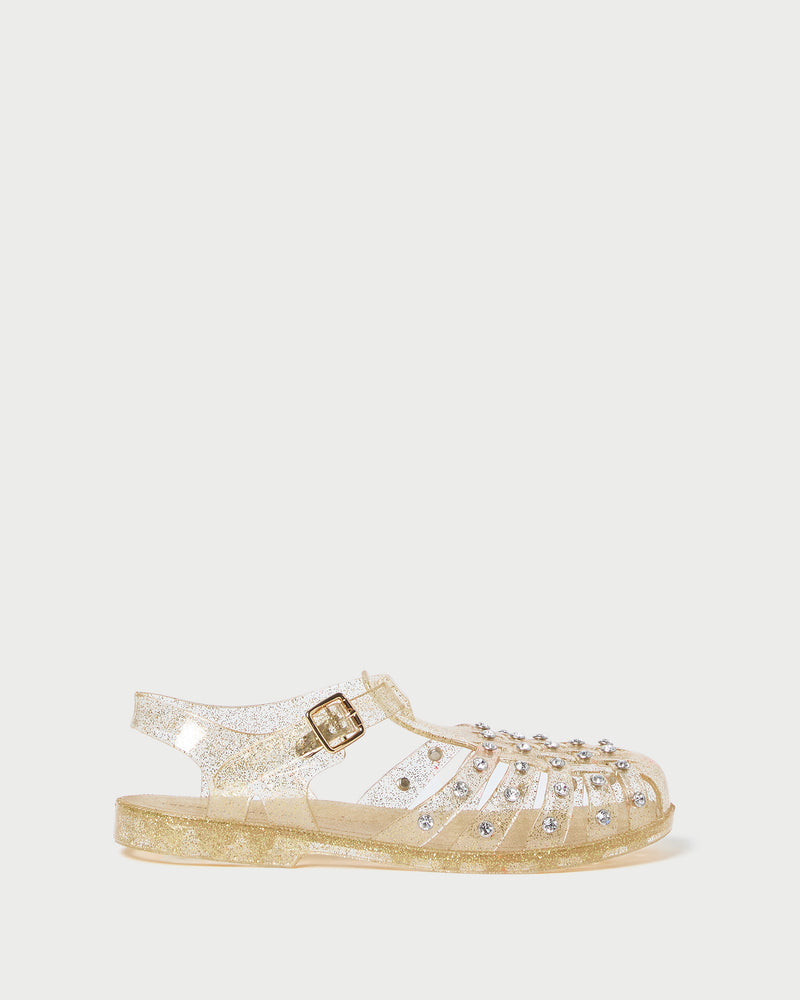 Rhys Champagne Glitter Jelly Sandal | Loeffler Randall