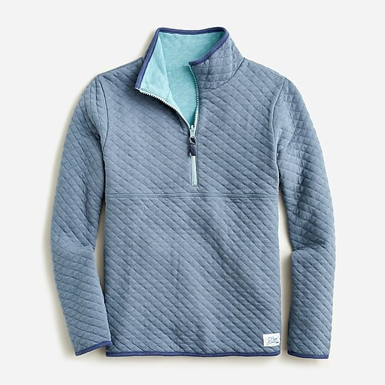 Kids' quilted jersey reversible half-zip sweatshirt | J. Crew US