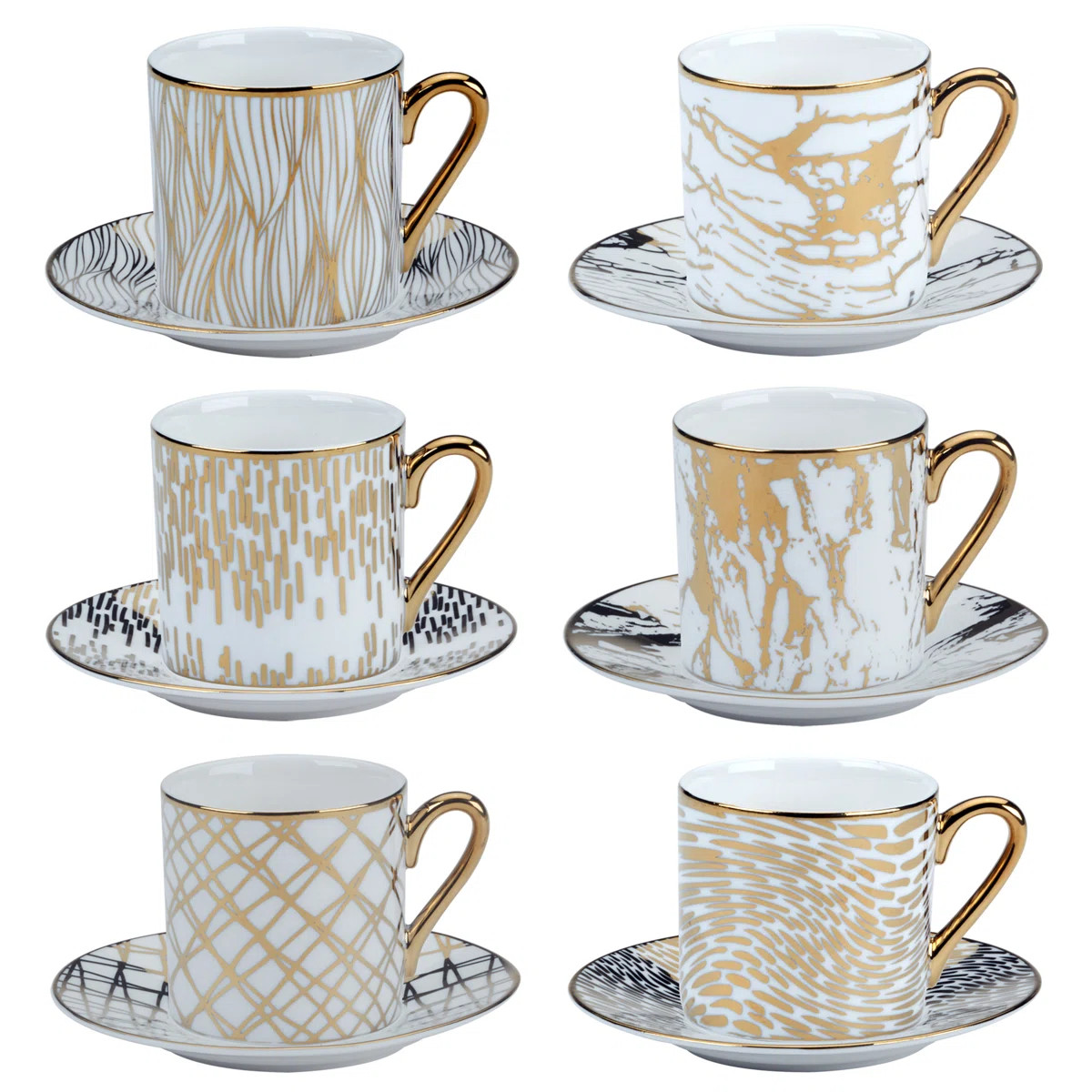Matrix Gold Espresso Cup & Saucer Cup - 3in x 2.25in x 2.25in 4 oz | Wayfair North America