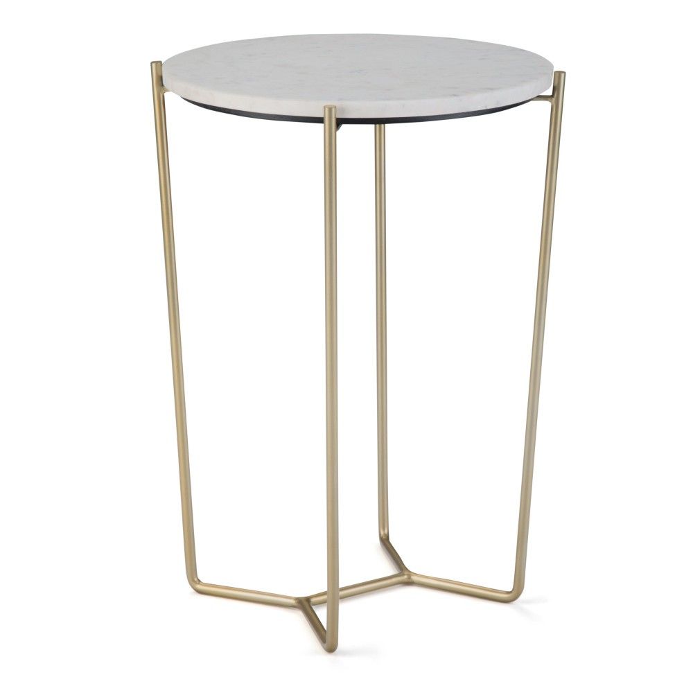 16"" Dunlop Accent Table White/Gold - Wyndenhall | Target
