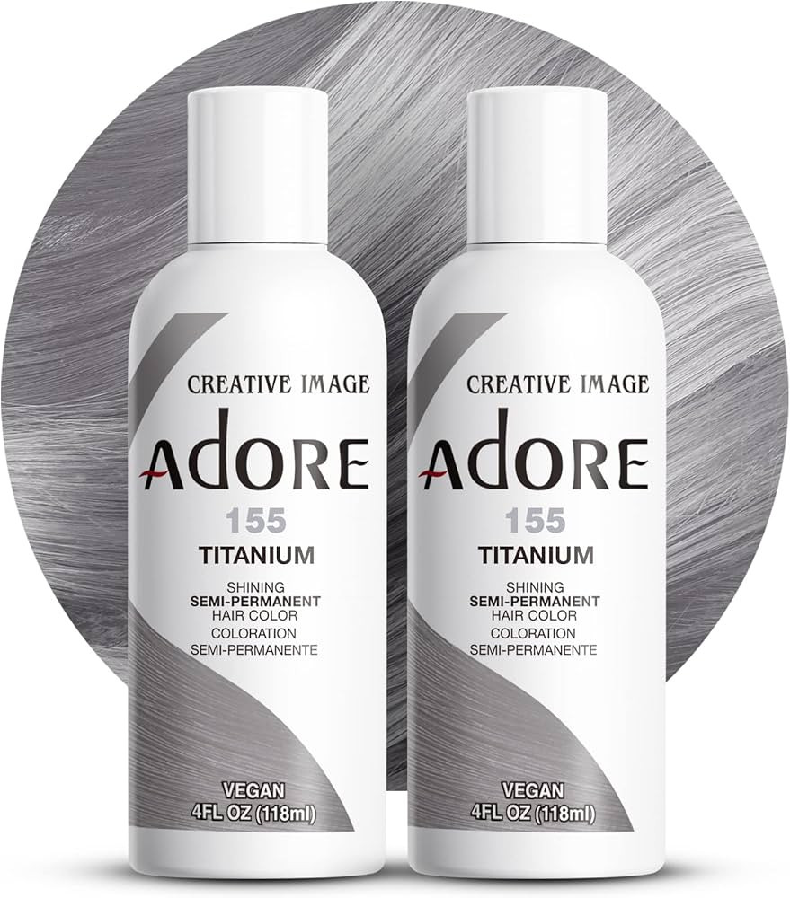 Adore Semi Permanent Hair Color - Vegan and Cruelty-Free Hair Dye - 4 Fl Oz - 155 Titanium (Pack ... | Amazon (US)