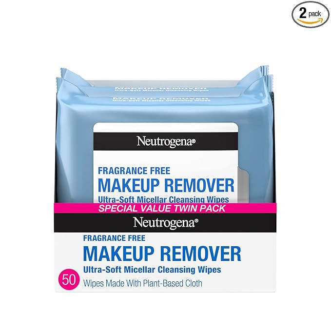 Neutrogena Fragrance-Free Makeup Remover Wipes, Daily Facial Cleanser Towelettes, Gently Removes ... | Amazon (US)