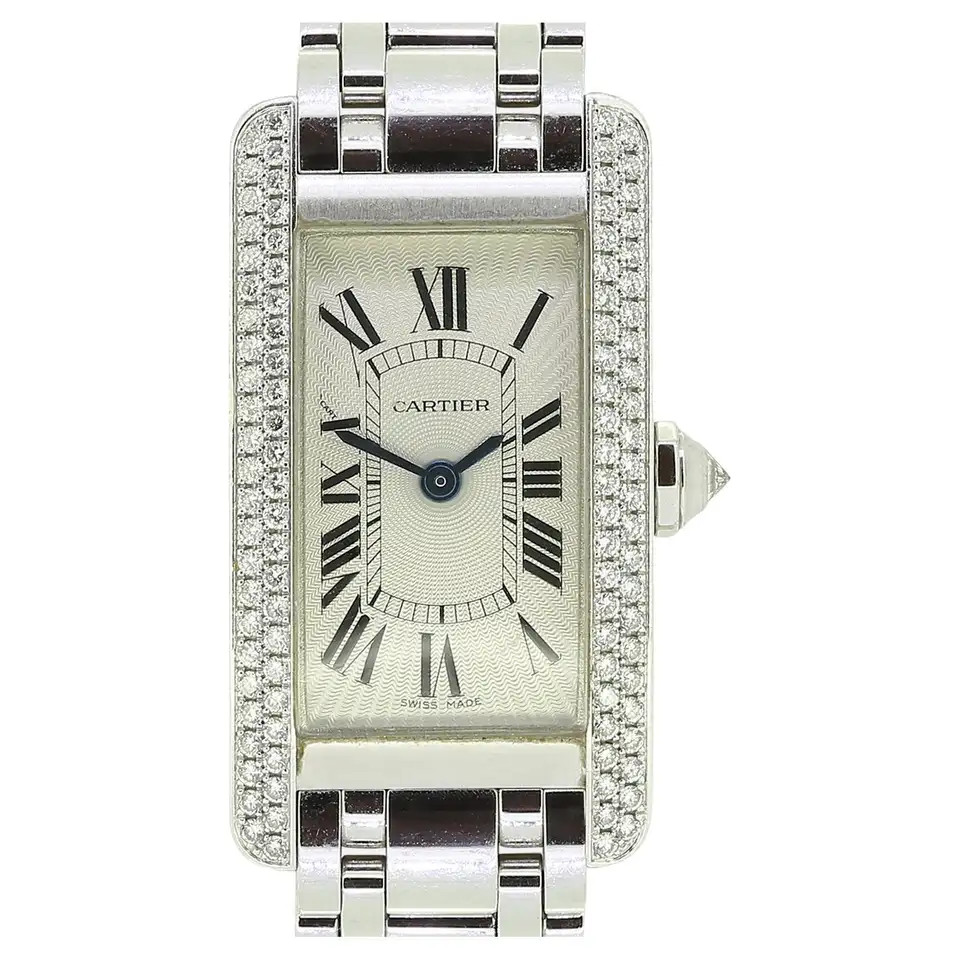 Cartier Tank Américaine Diamond Wristwatch | 1stDibs