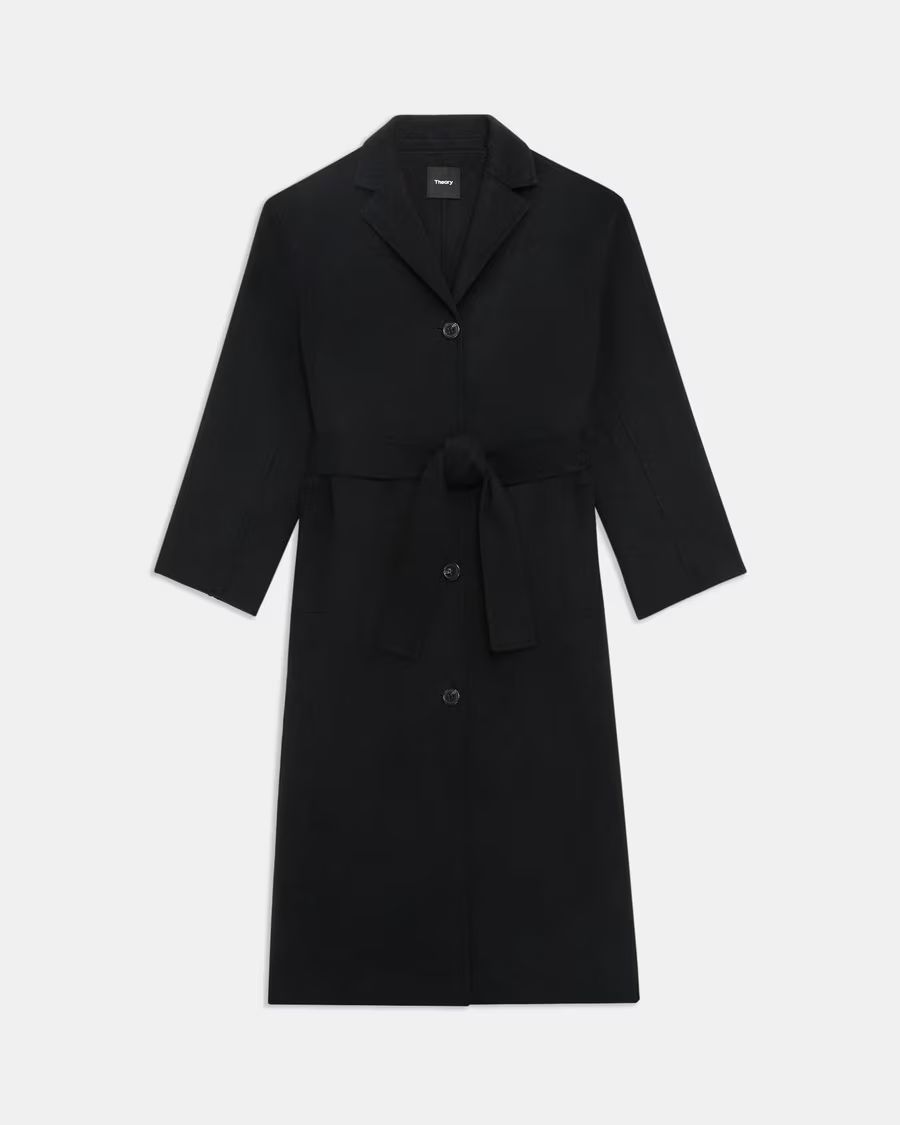 Double-Face Wool-Cashmere Belted Coat | Theory | Theory UK