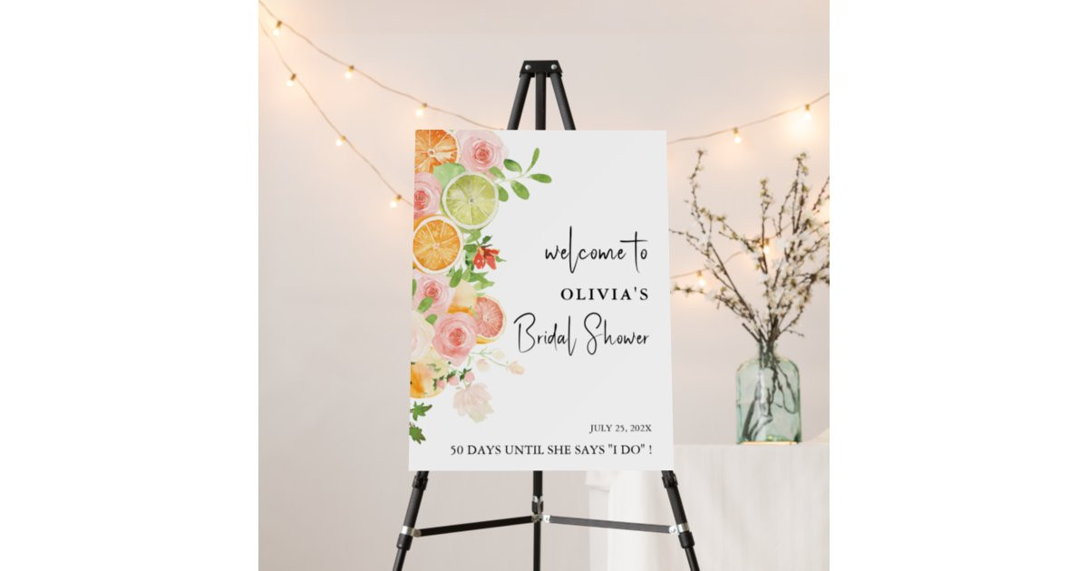 Citrus Floral Welcome Bridal Shower Foam Board | Zazzle | Zazzle