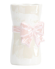 Bow Figural Luster Finish Ceramic Vase | TJ Maxx
