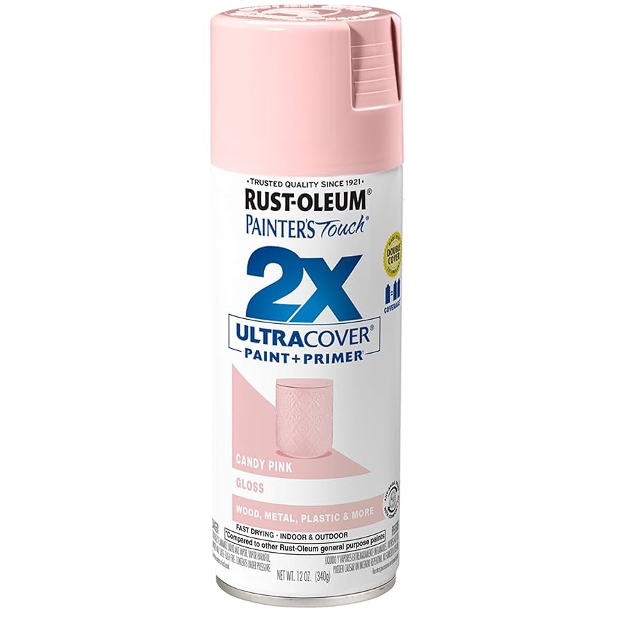 Rust-Oleum 334028 Painter's Touch 2X Ultra Cover Spray Paint, 12 oz, Gloss Candy Pink | Amazon (US)