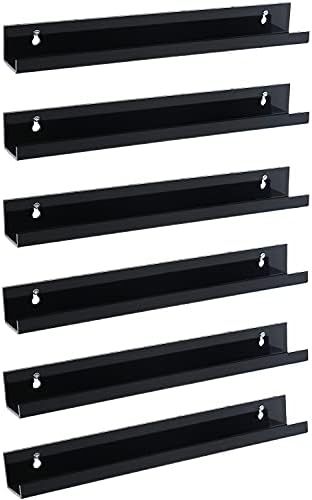 Sooyee 6 Pack Book Shelves,15 Inch Floating Shelf Display Shelf,Acrylic Shelves for Wall,Reading Noo | Amazon (US)