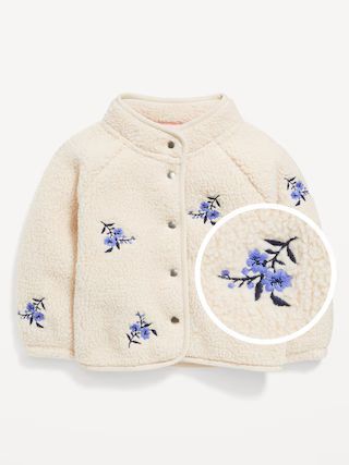 Mock-Neck Sherpa Snap-Button Jacket for Baby | Old Navy (US)