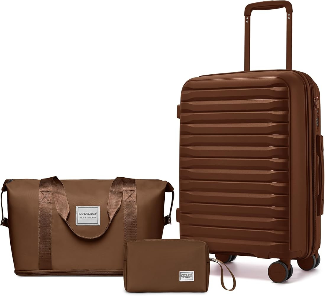 LARVENDER Luggage Sets 3 Piece, Expandable Hardside PP Carry On Luggage Suitcase with 360° Spinn... | Amazon (US)