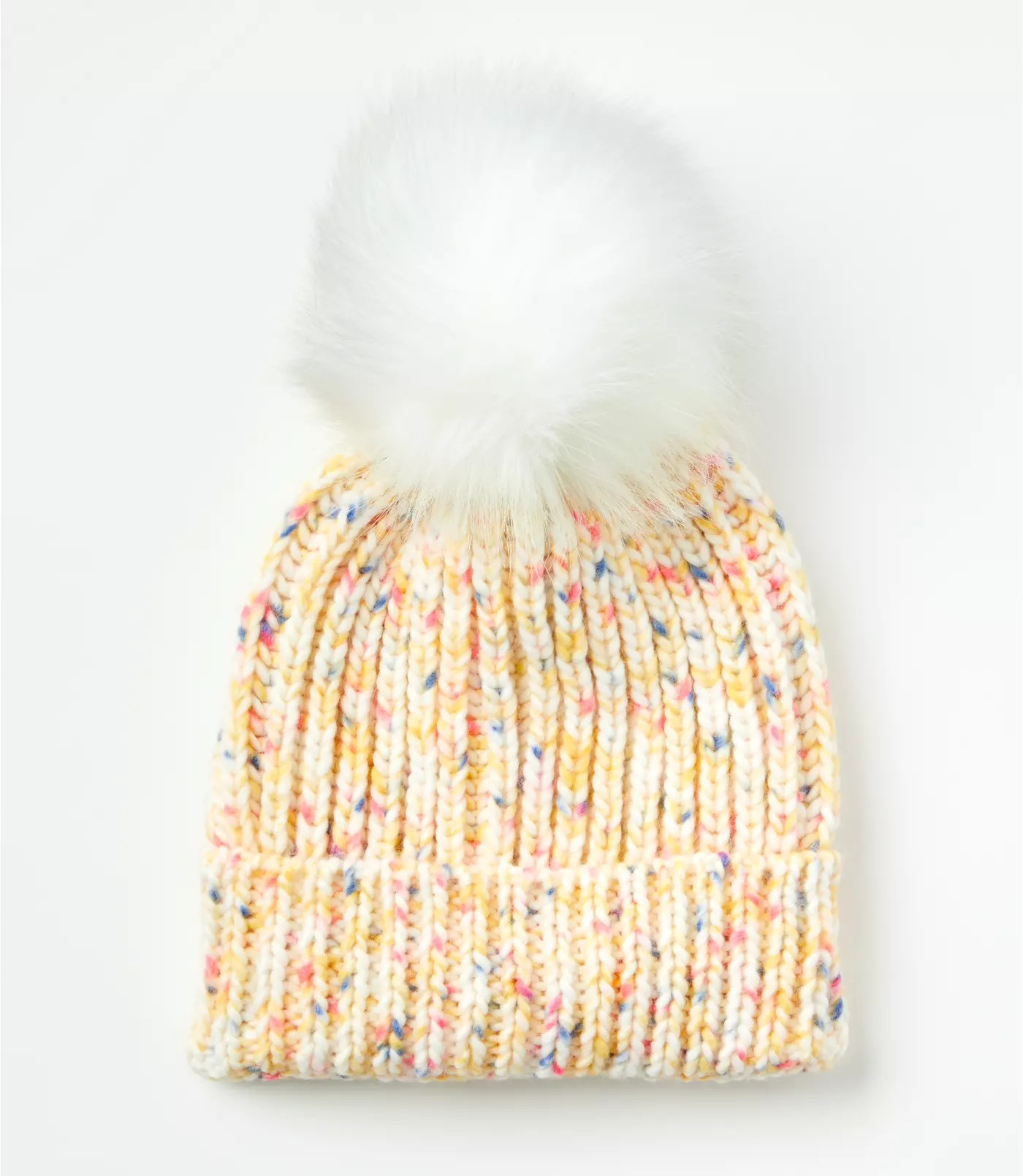 Flecked Faux Fur Pom Pom Hat | LOFT | LOFT