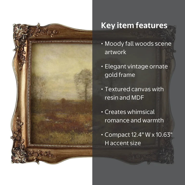 Home Decor Collection Sterling & Noble Home Ornate Gold Framed Fall Landscape Canvas Wall Art | Walmart (US)
