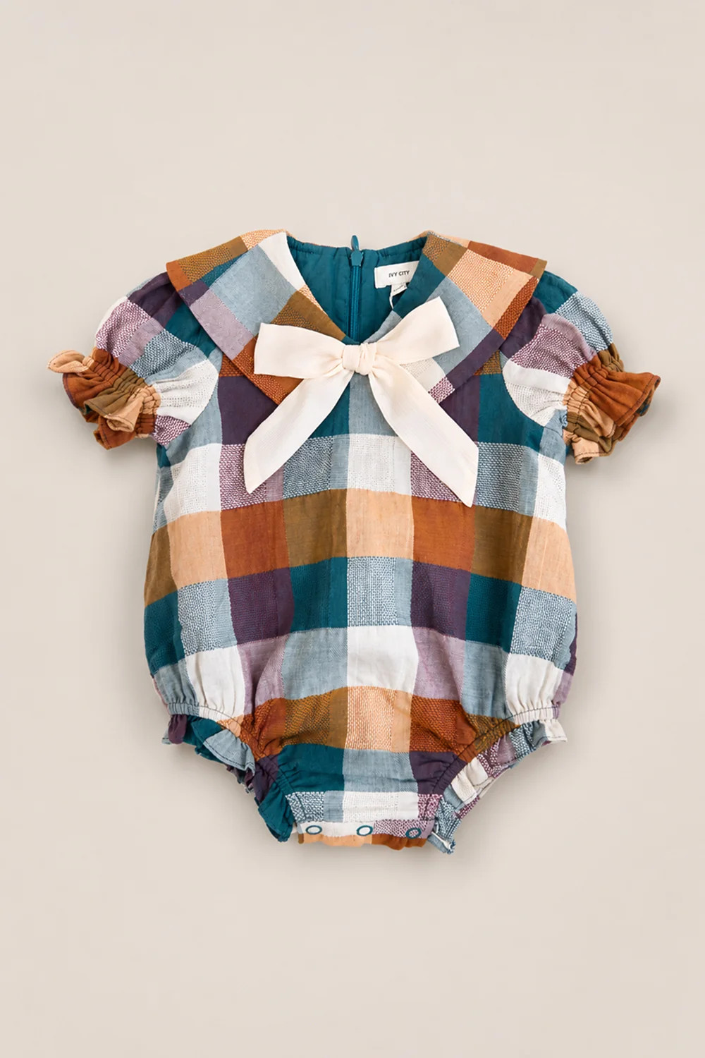 Baby Alice Romper in Maize Gingham | Ivy City Co
