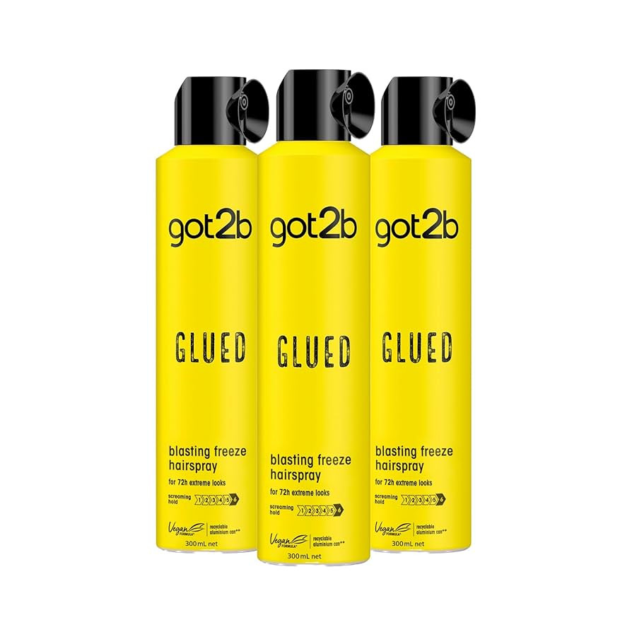 Got2b Glued Hairspray, Blasting Freeze Spray, Strong Hold Hairspray for Up to 72 Hours, Vegan, Si... | Amazon (UK)
