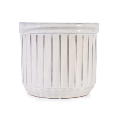 4 Pieces Cream Color Ceramic Planter, Modern Flowerpot For Various Settings, All - Weather , Built In Drainage, 13.93" Depth Flowerpots, Planters Suit | Wayfair North America