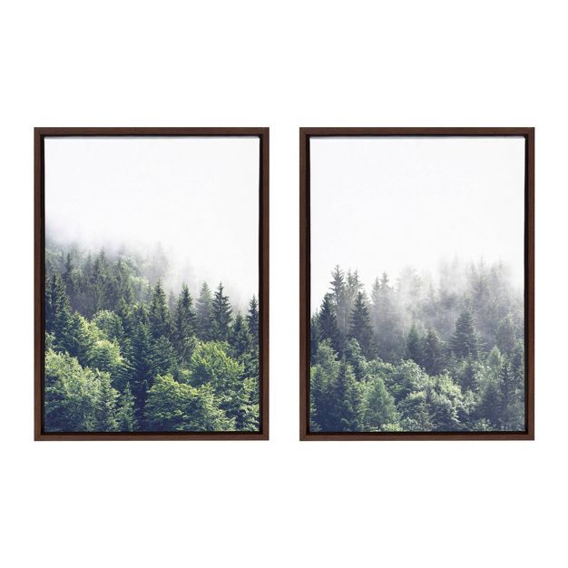 18" x 24" 2pc Sylvie Lush Green Forest on a Foggy Day Framed Canvases by the Creative Bunch Studi... | Target