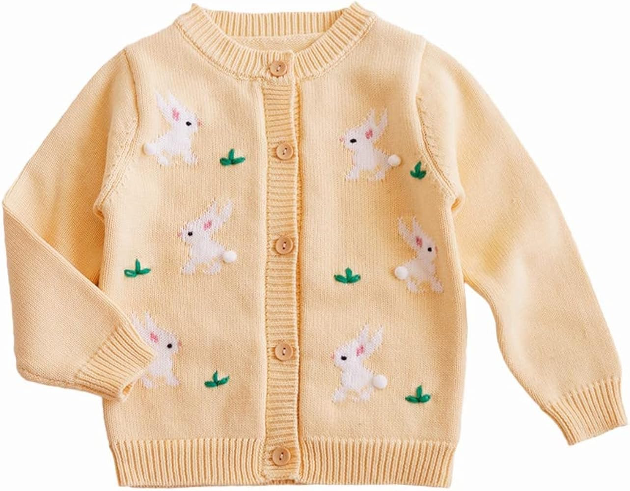 Rolanko Toddler Girls' Sweater Long Sleeve Open Front Button Down Knit Cardigan Kids Clothes 1-6 ... | Amazon (US)