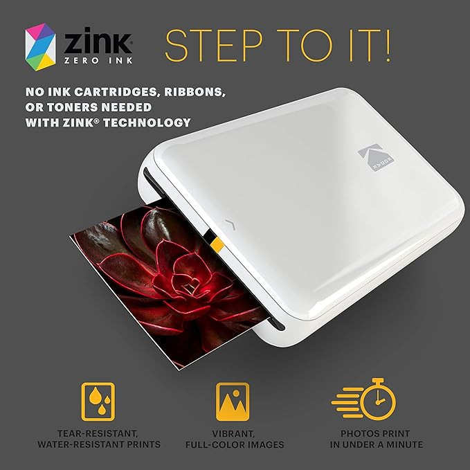 KODAK Step Instant Smartphone Photo Printer - Portable Mini Color Wireless Mobile Printer - Zink ... | Amazon (US)