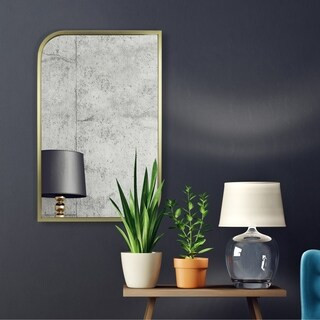 Gold Metal-framed Rectangular Wall Mirror | Bed Bath & Beyond