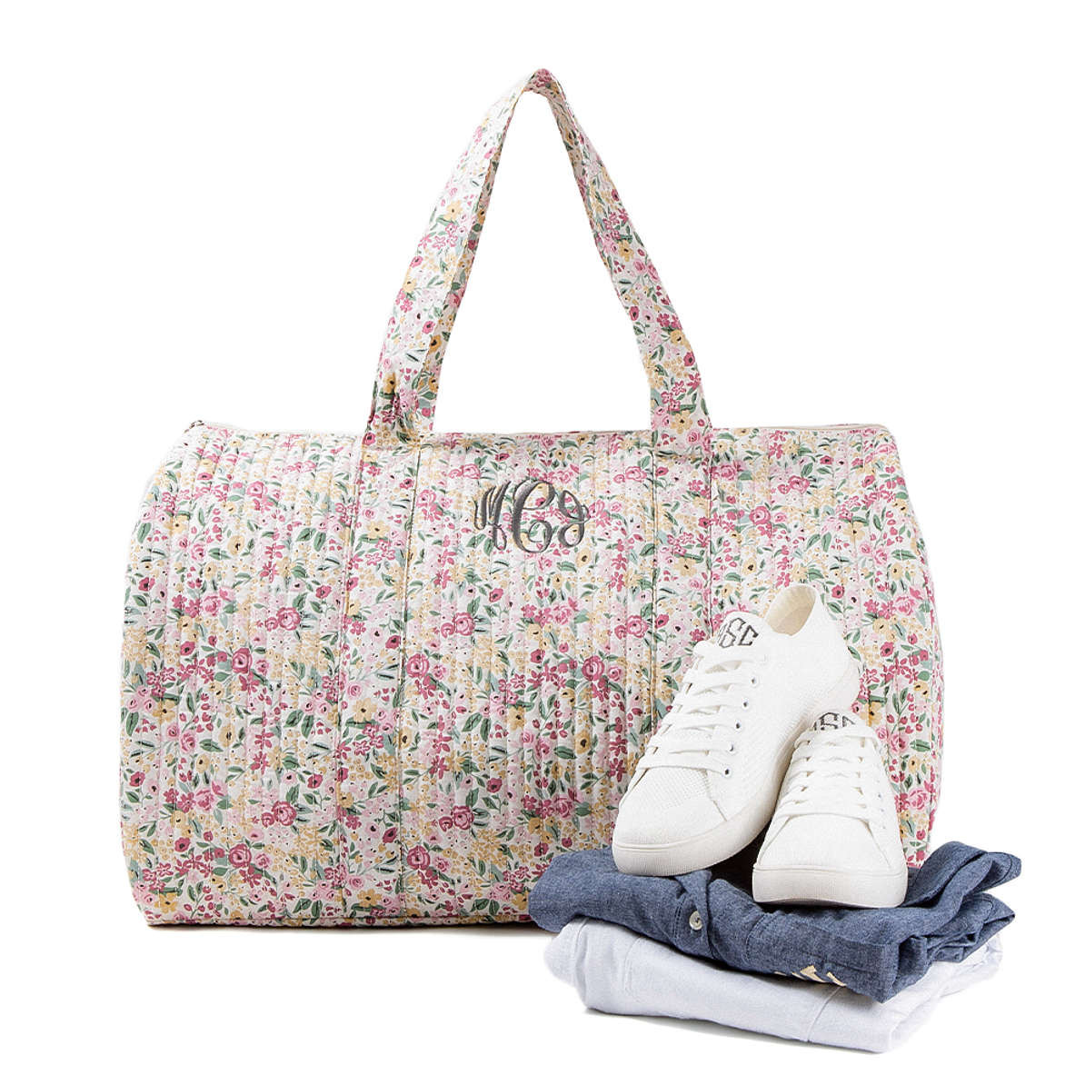 Monogrammed Quilted Weekender | Marleylilly