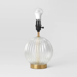 Small Ribbed Glass Lamp Base Clear - Threshold™ | Target
