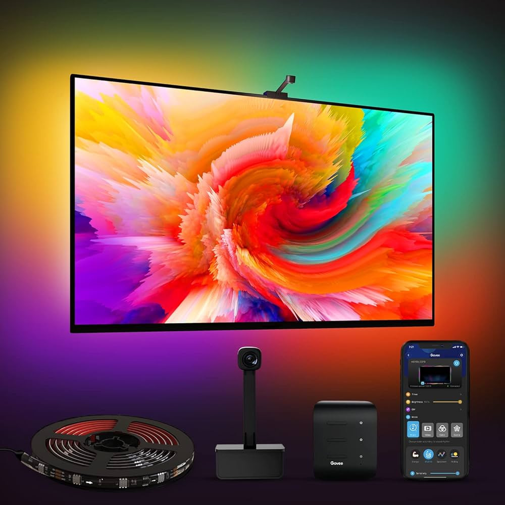 Govee Envisual LED Backlights for 75-85 inch TVs, 16.4ft RGBIC WiFi DreamView T1 TV Backlights wi... | Amazon (US)