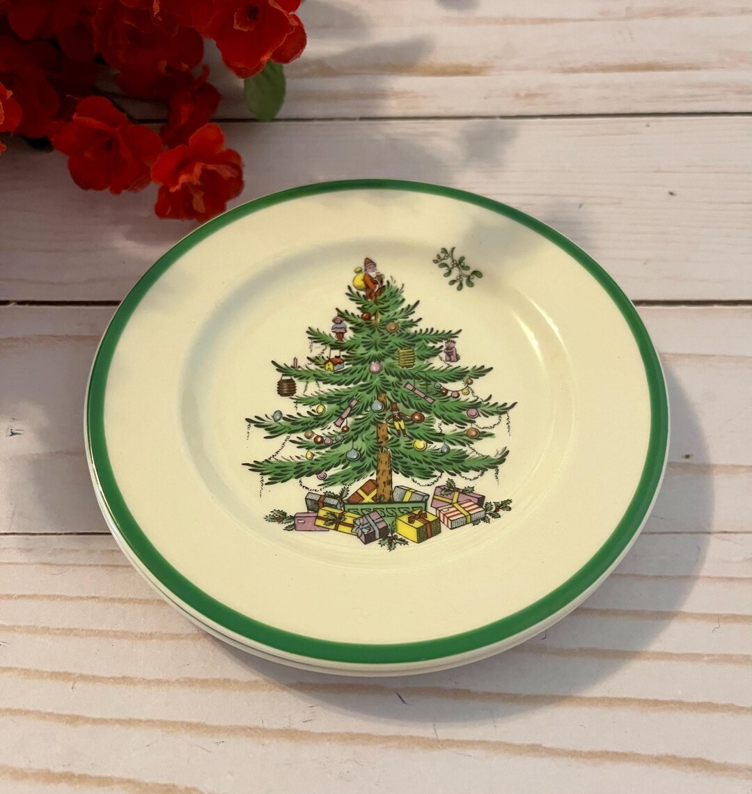 Vintage Christmas Tree Spode ~ Green Band Spode Christmas Tree ~ Spode Butter Pat ~ Christmas Din... | Etsy (US)