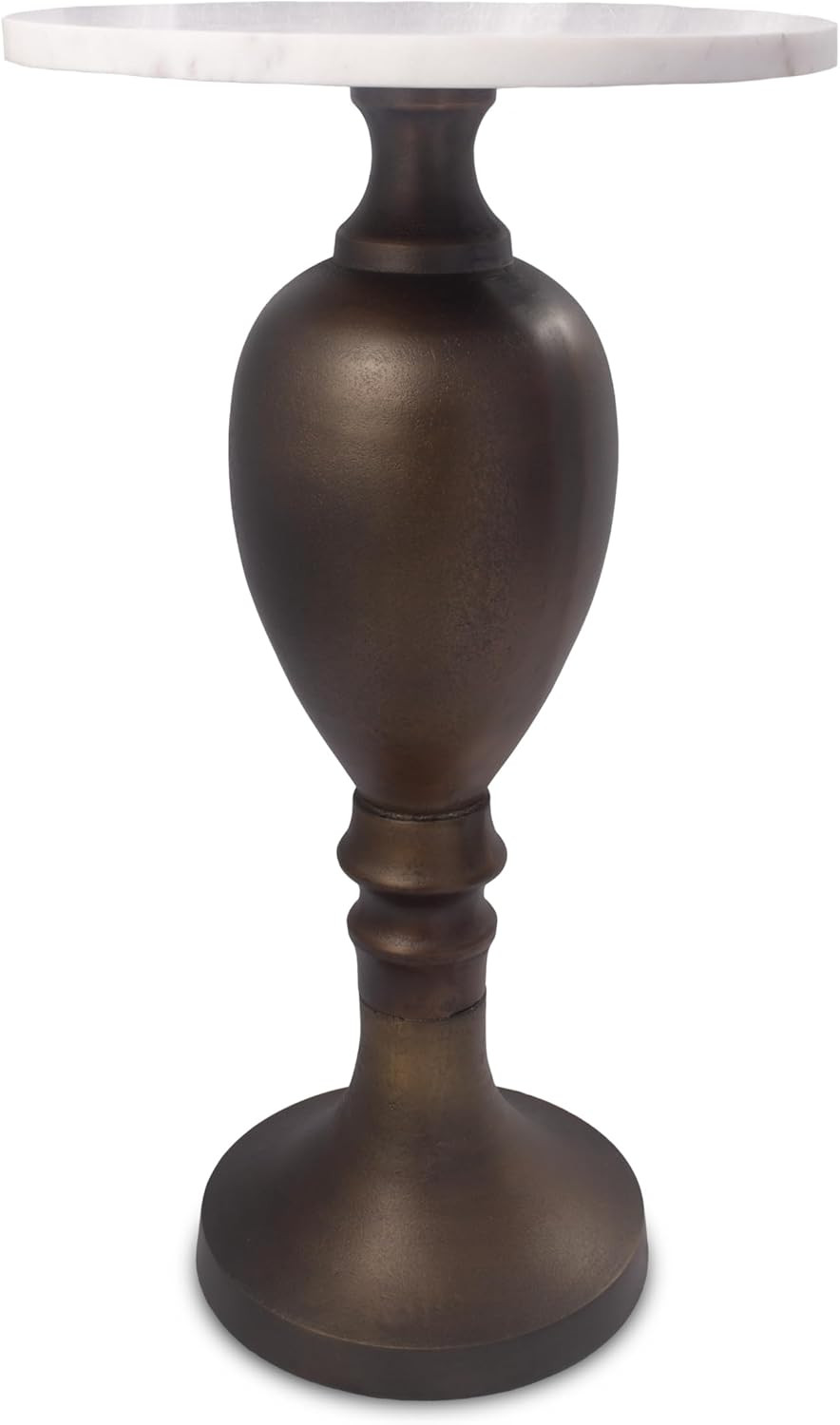 Small Round Brass and Marble Side Table by Objet D’Art, Accent Table, Round Pedestal Side Table... | Amazon (US)