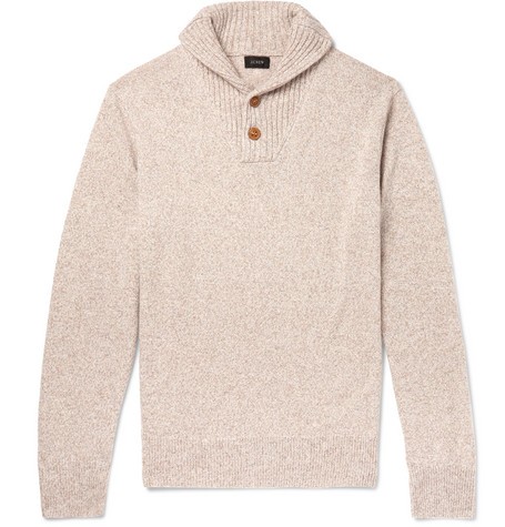 J.Crew - Shawl-Collar Mélange Merino Wool-Blend Sweater | Mr Porter US