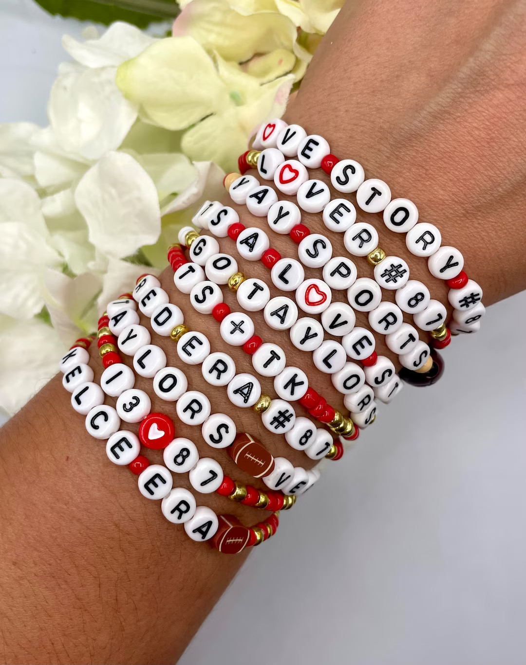Taylor Swift Era Travis Kelce 87 Love Story Swiftie Seed Bead Bracelet Set - Etsy | Etsy (US)