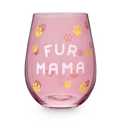 Blush Fur Mama Large Stemless Wine Glass, Perfect for Red or White Wine, Glassware Gift, Pink, 20... | Target