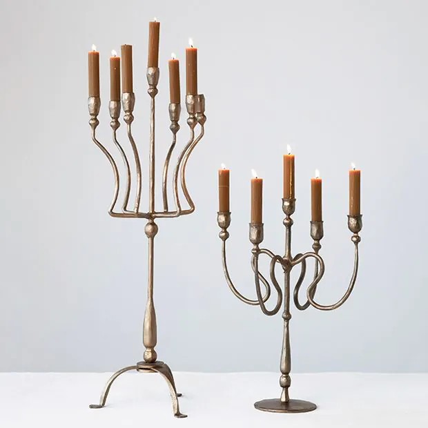 Elegant Hand Forged Candelabra | Antique Farm House