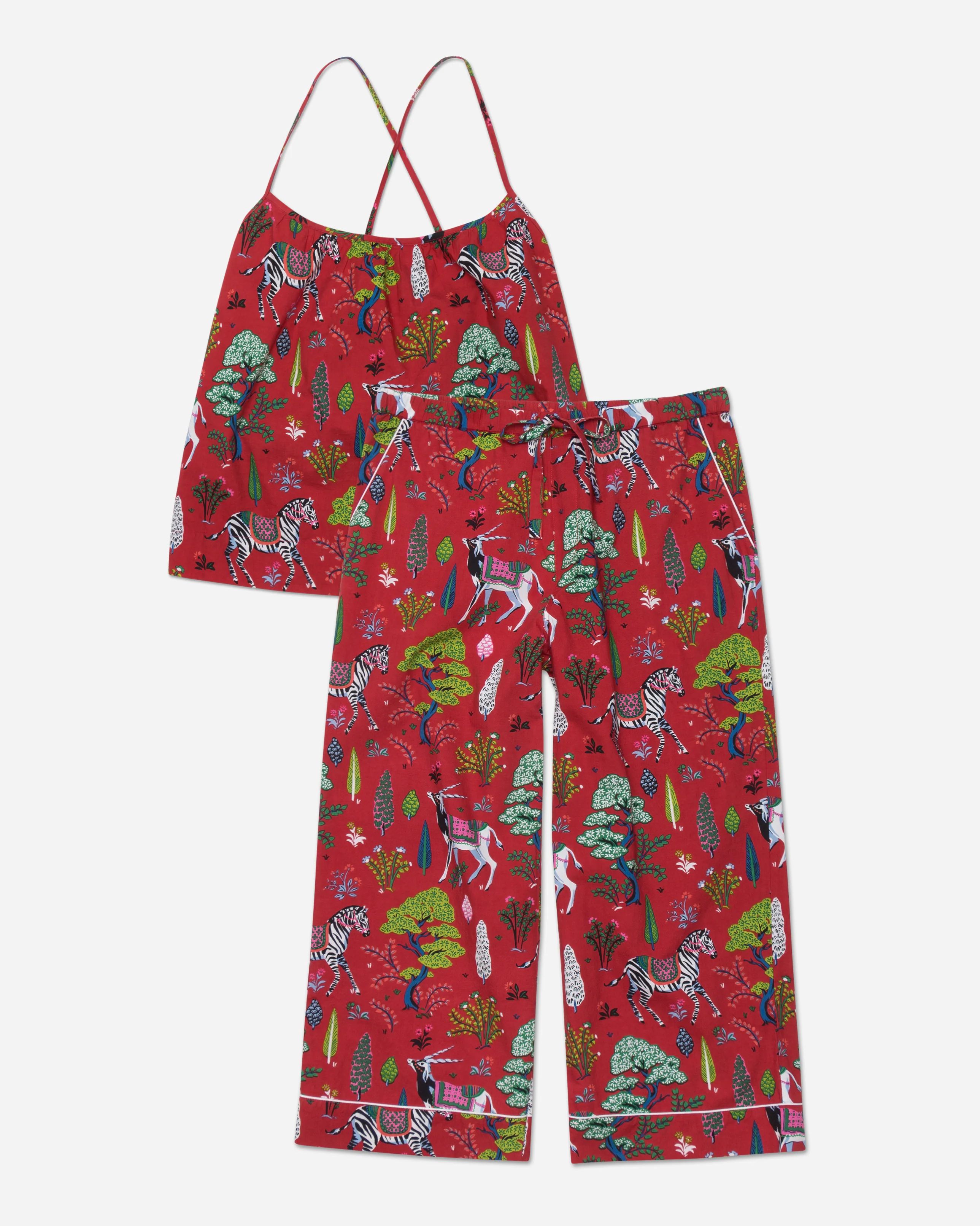 Antelope&#39;s Forest - Cami Cropped Pants Set - Ruby | Printfresh