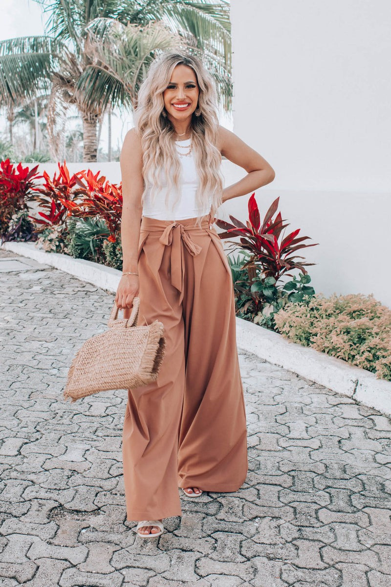 Dreaming Of This Mocha Woven Pants | Apricot Lane Boutique